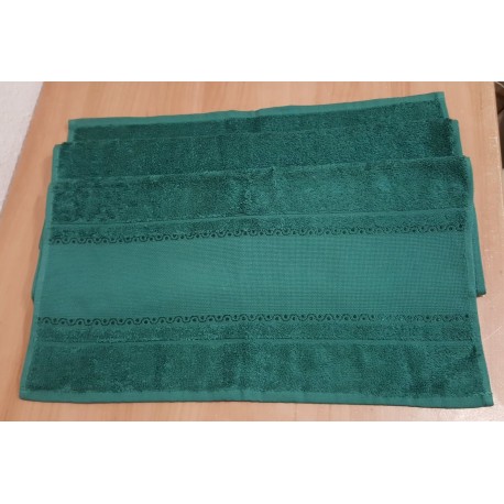 Hímezhető törölköző 50x100 cm sötétzöld