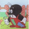 Gobelin 15x15 cm Vakond kalapáccsal