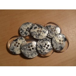 Gomb 2 cm fekete márványmintás