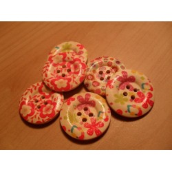 Gomb fa 3 cm virágos