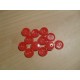 Gomb 1,2 cm piros