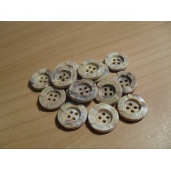 Gomb 1,5 cm barna márványmintás