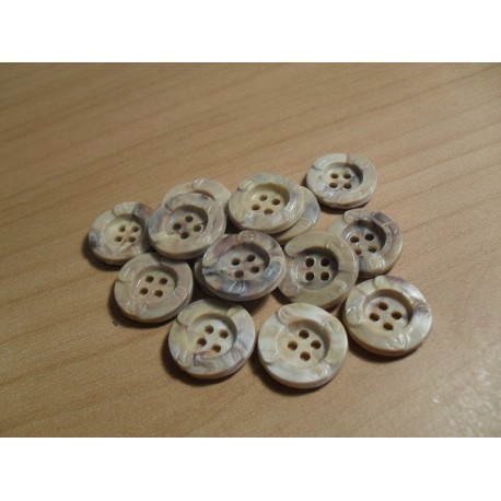 Gomb 1,5 cm barna márványmintás