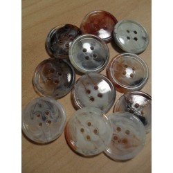 Gomb 2 cm barna márványmintás