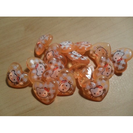 Gomb Hello Kitty narancs