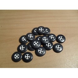 Gomb 1,2 cm fekete/fehér