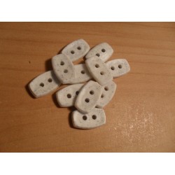 Gomb 1,7x1 cm szürke téglalap