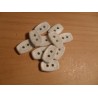 Gomb 1,7x1 cm szürke téglalap