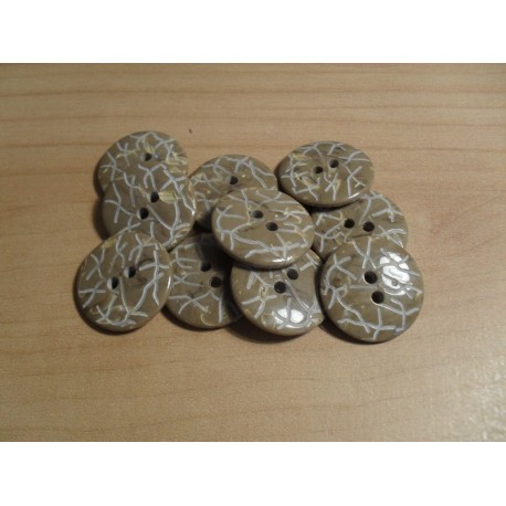 Gomb 2 cm barna mintás