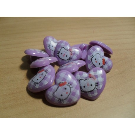 Gomb Hello Kitty lila