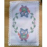 Előfestett csipkés szögletes terítő 22x31 cm bagoly