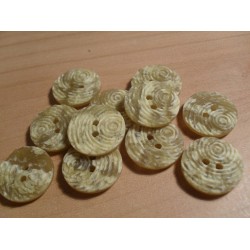 Gomb 1,7 cm barna mintás rovátkolt