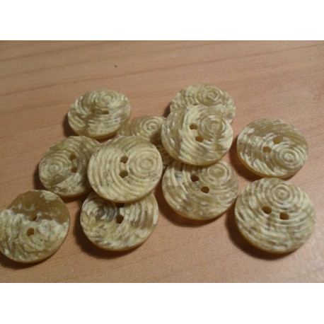 Gomb 1,7 cm barna mintás rovátkolt