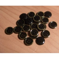 Gomb 1 cm fekete, arany széllel