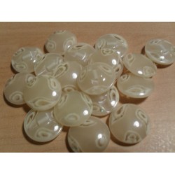 Gomb 1,5 cm ekrü mintás