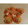 Gomb 1,8 cm barna, arany mintás