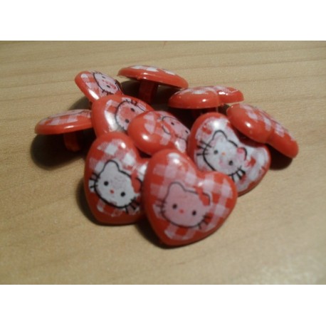 Gomb Hello Kitty piros