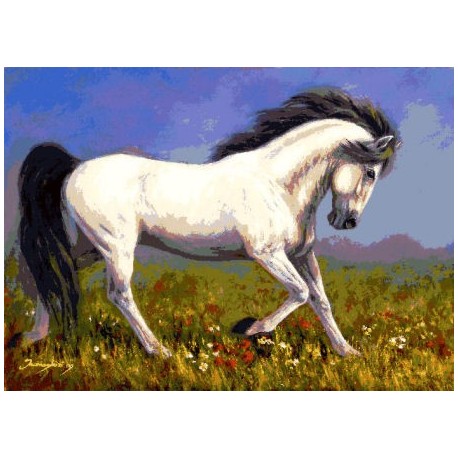 Gobelin 20x30 cm Sz:272 Fehér ló
