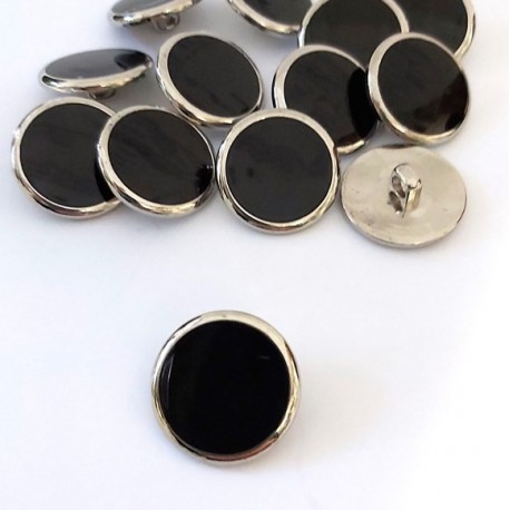 Gomb 2,1 cm ezüst/fekete