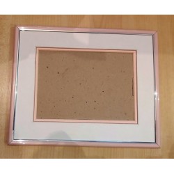 Képkeret paszpartuval 22x27 cm babarózsaszín
