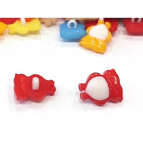 Babagomb 1,5x1,7 cm bagoly piros