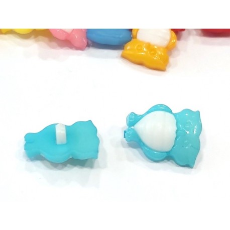 Babagomb 1,5x1,7 cm bagoly világoskék