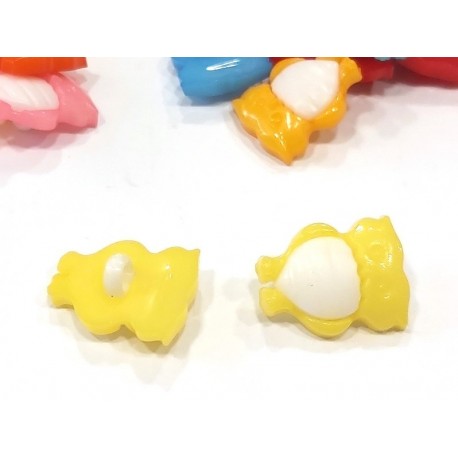 Babagomb 1,5x1,7 cm bagoly citromsárga