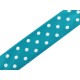 Szalag 2,5 cm pötyös türkizkék