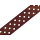 Szalag 2,5 cm pötyös barna