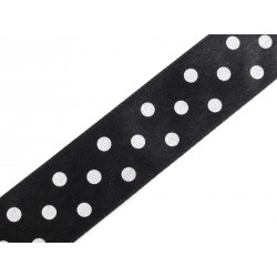 Szalag 2,5 cm pötyös fekete