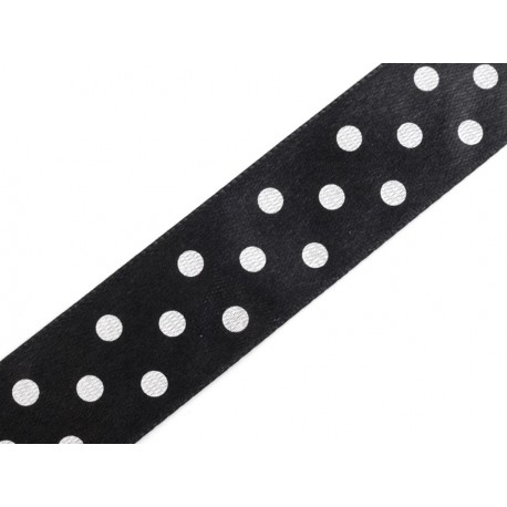 Szalag 2,5 cm pötyös fekete