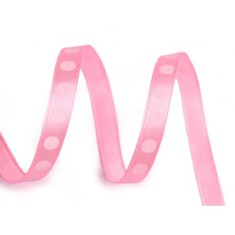 Szalag 1 cm pötyös rózsaszín