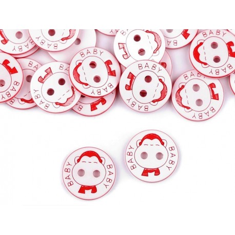 Babagomb 1,5 cm piros majmos