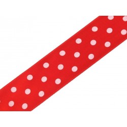 Szalag 2,5 cm pötyös piros