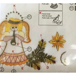 Hímezhető terítő szett fonallal 21-457 85x85 cm piros szegéllyel