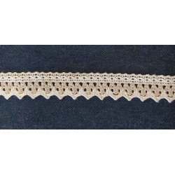 Pamutcsipke 2,2 cm drapp-fehér cikkcakkos szélcsipke