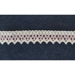 Pamutcsipke 2,5 cm lila-fehér cikkcakkos szélcsipke