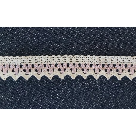 Pamutcsipke 2,5 cm lila-fehér cikkcakkos szélcsipke