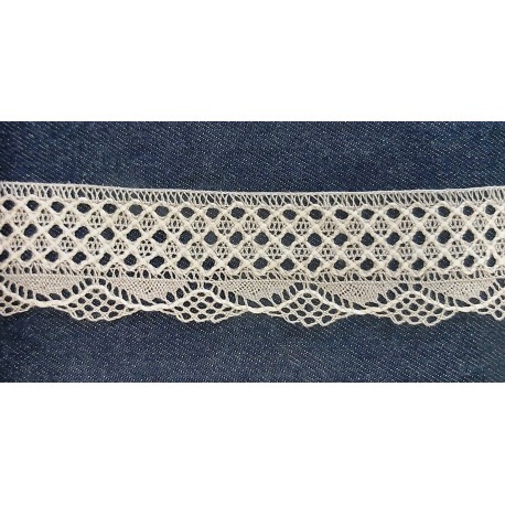 Pamutcsipke 4,2 cm szürke-fehér rácsos szélcsipke
