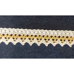 Pamutcsipke 2,4 narancs-fehér cikkcakkos szélcsipke