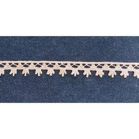 Pamutcsipke 1,4 cm barna pikós szélcsipke