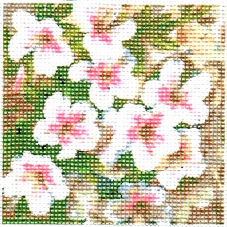 Gobelin 7x7 cm Sz:614 Barackvirág