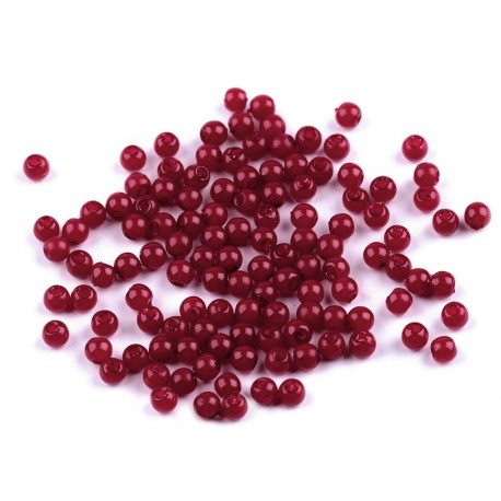 Műanyag tekla gyöngy 0,4 cm 10 g bordó