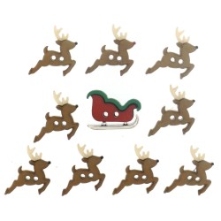 Dress It Up gombszett Sew Cute Sleigh/Reindeer