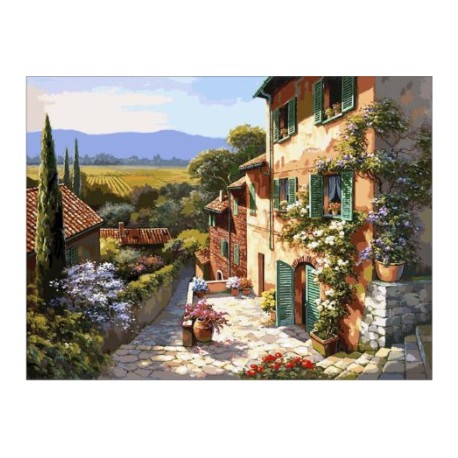 Gobelin 40x30 cm 4076 Mediterrán utcarészlet