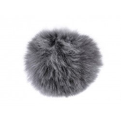 Pompon akasztóval 6 cm szürke
