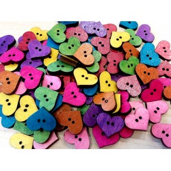 Gomb 1,6x1,9 cm szív vegyes színekben