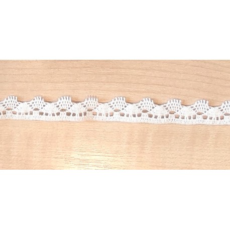 Pamutcsipke 1,3 cm fehér hullámos szélcsipke