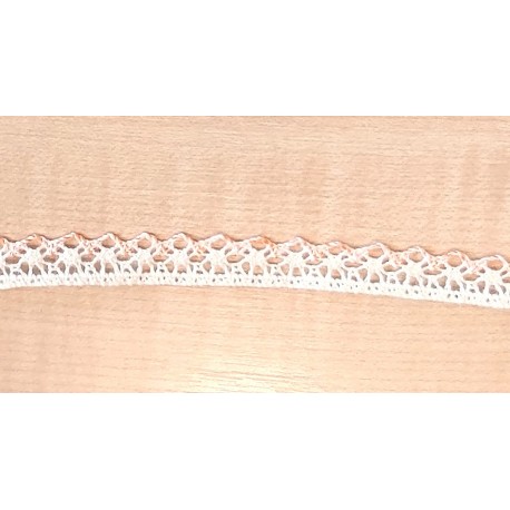 Pamutcsipke 1,2 cm fehér/barack cikkcakkos szélcsipke