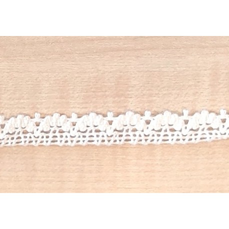 Pamutcsipke 1,3 cm törtfehér hullámos szélcsipke